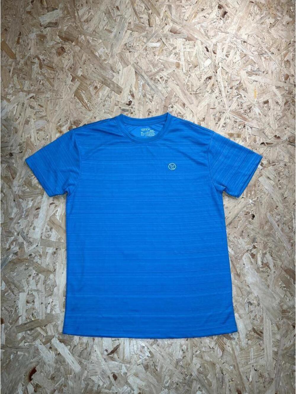 Vertical Sport Shirt Mens Large Blue Short Sleeve Athletic Gym Training Tee
